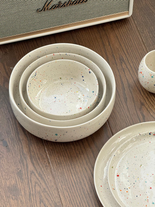 Egg Back Home Rainbow Splatter New Party Serving Bowl 23cm