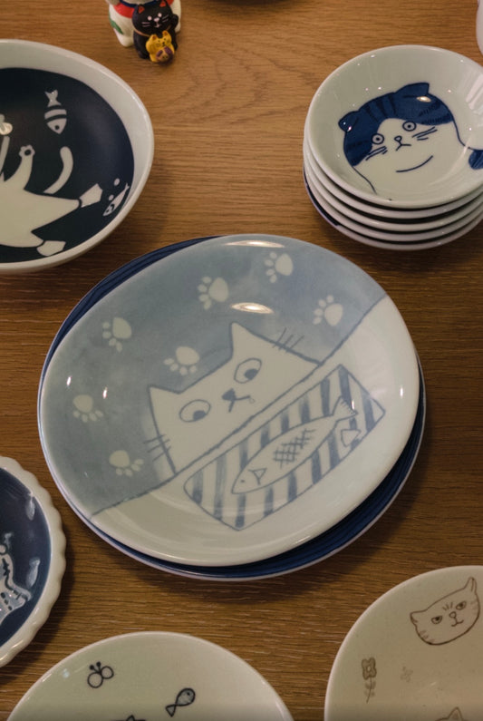 Nekomaruke Oval Kitty Dish