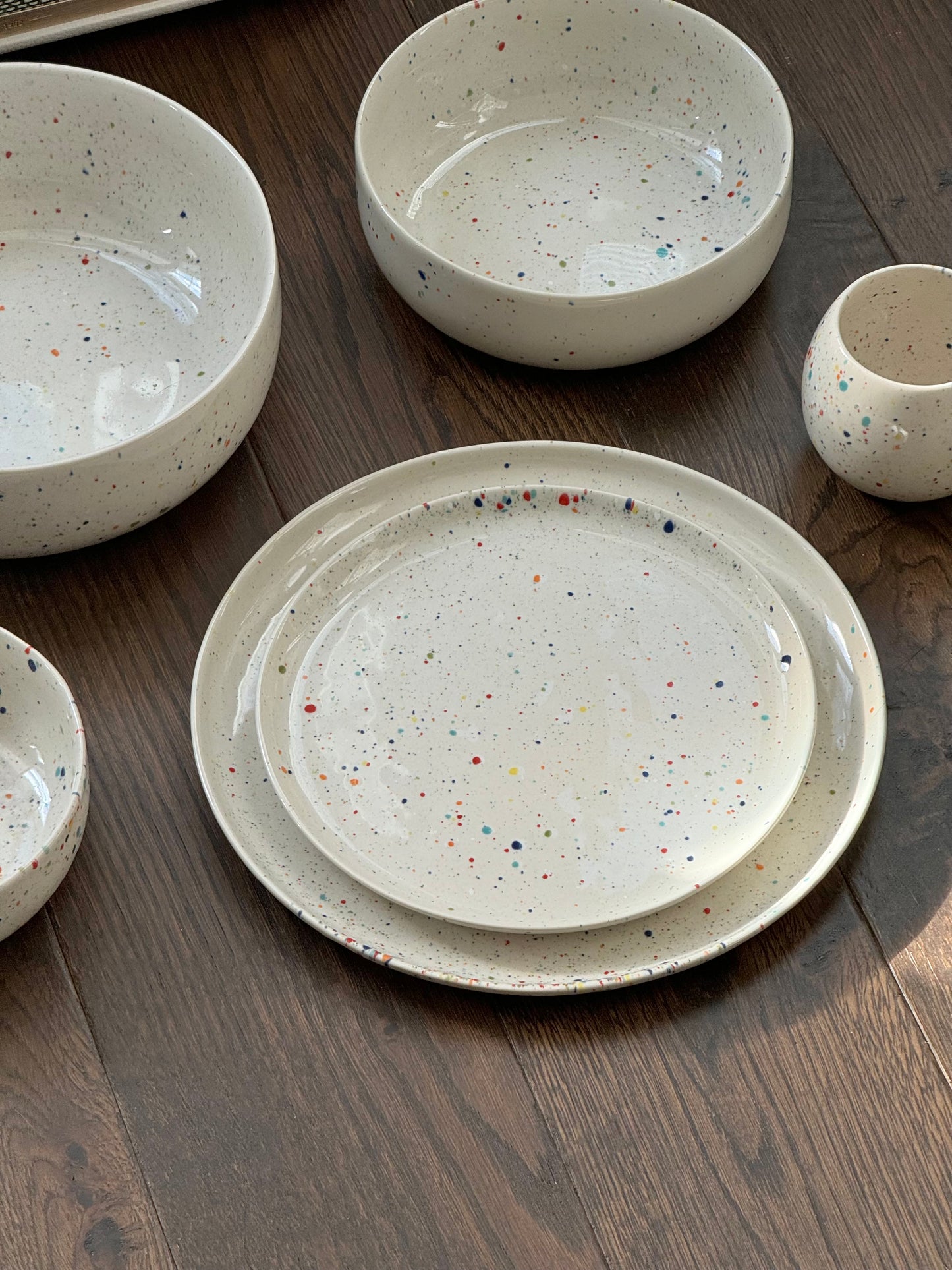 Egg Back Home Rainbow Splatter New Party Salad Plate 22cm