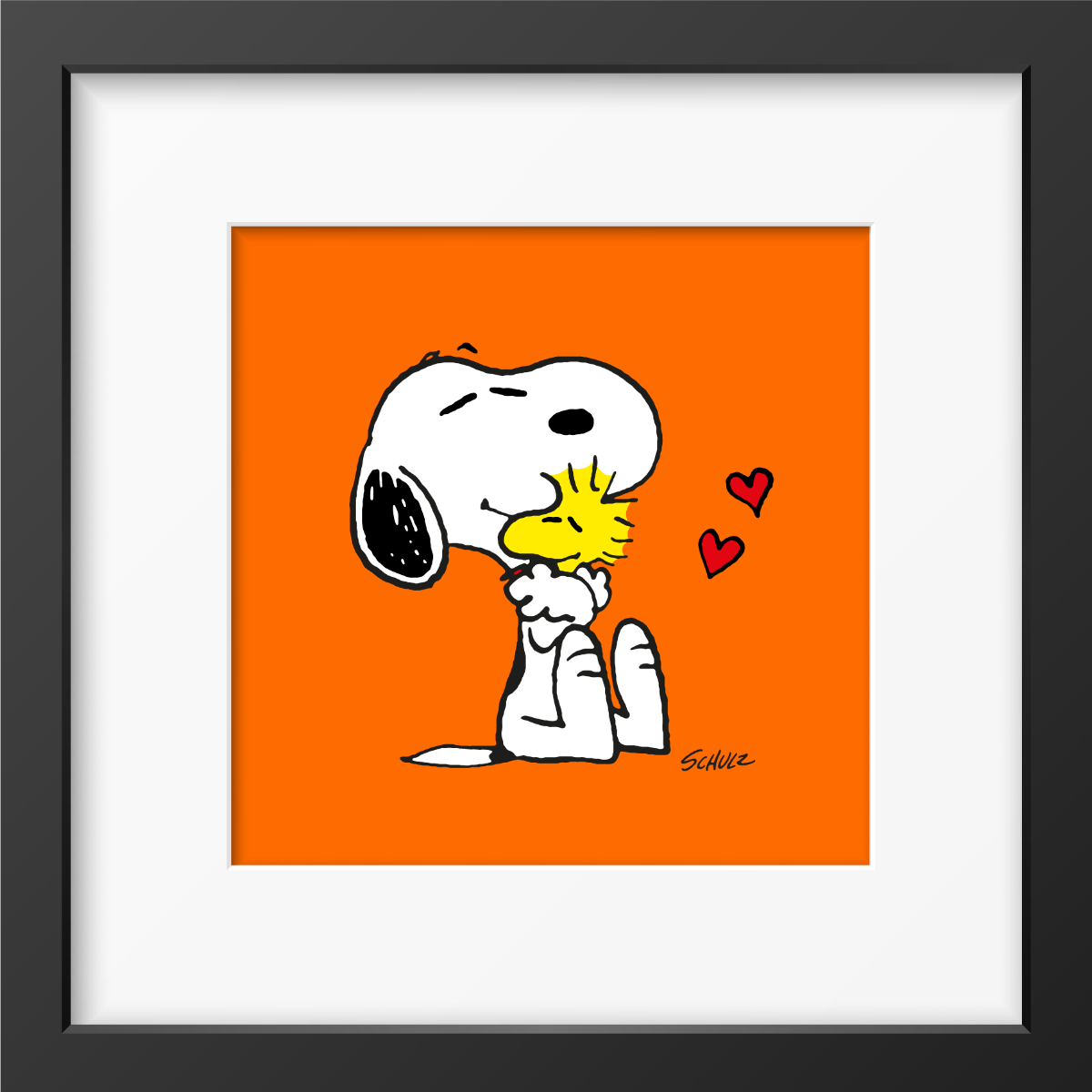 Peanuts Snoopy Hugs Framed Print Handmade