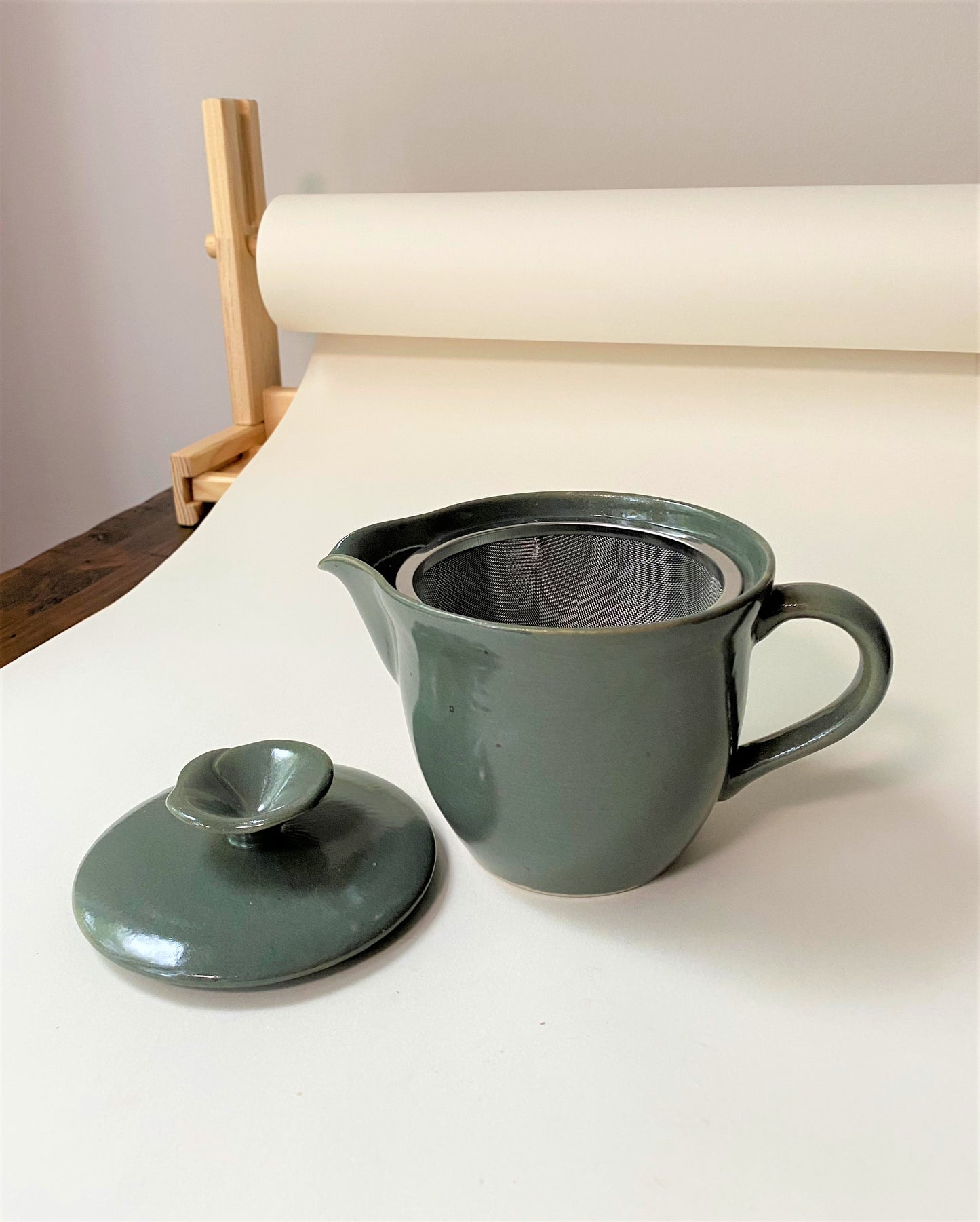 Moss Green Tea Pot Seto Ware
