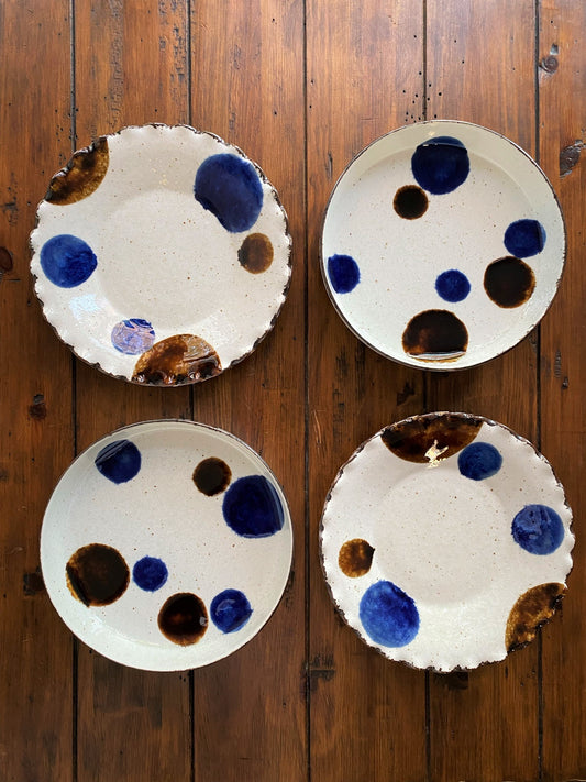 Handcrafted Polka Dot Plate MINO WARE