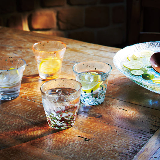 ISHIZUKA Glass Tsugaru Vidro KINSAI Short Textured Glass Tumbler