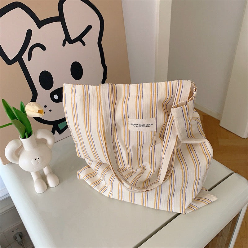 Everyday Striped Shoulder Tote