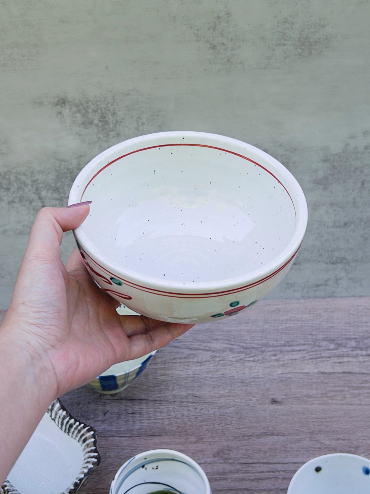 Hand Painted Flower Large Bowl