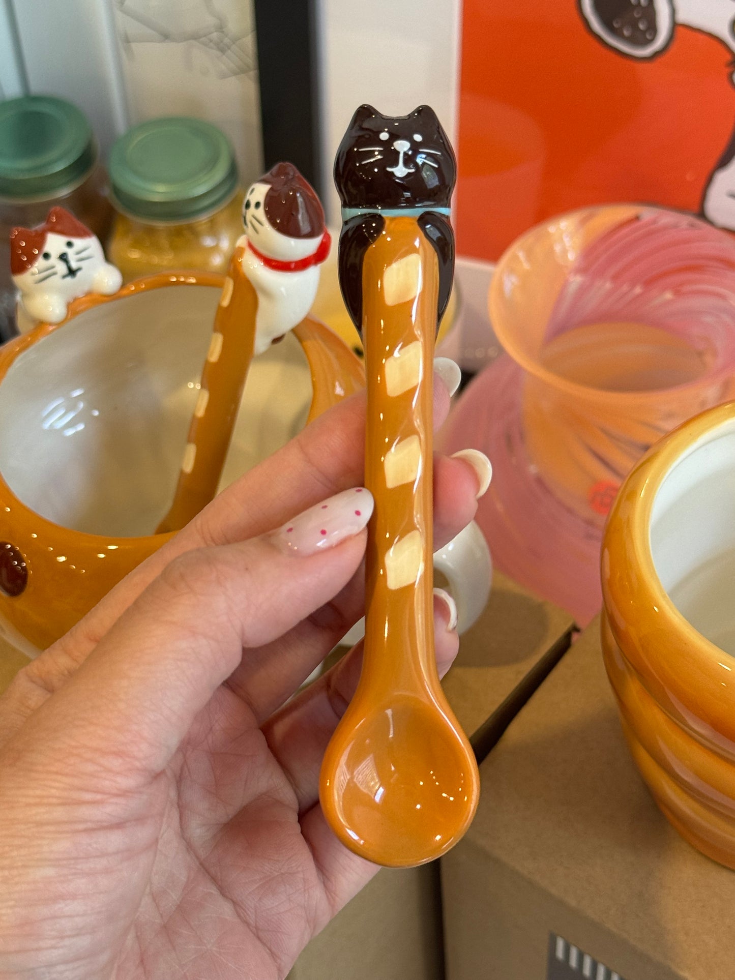 DECOLE concombre Baguette Spoon Tuxedo Cat