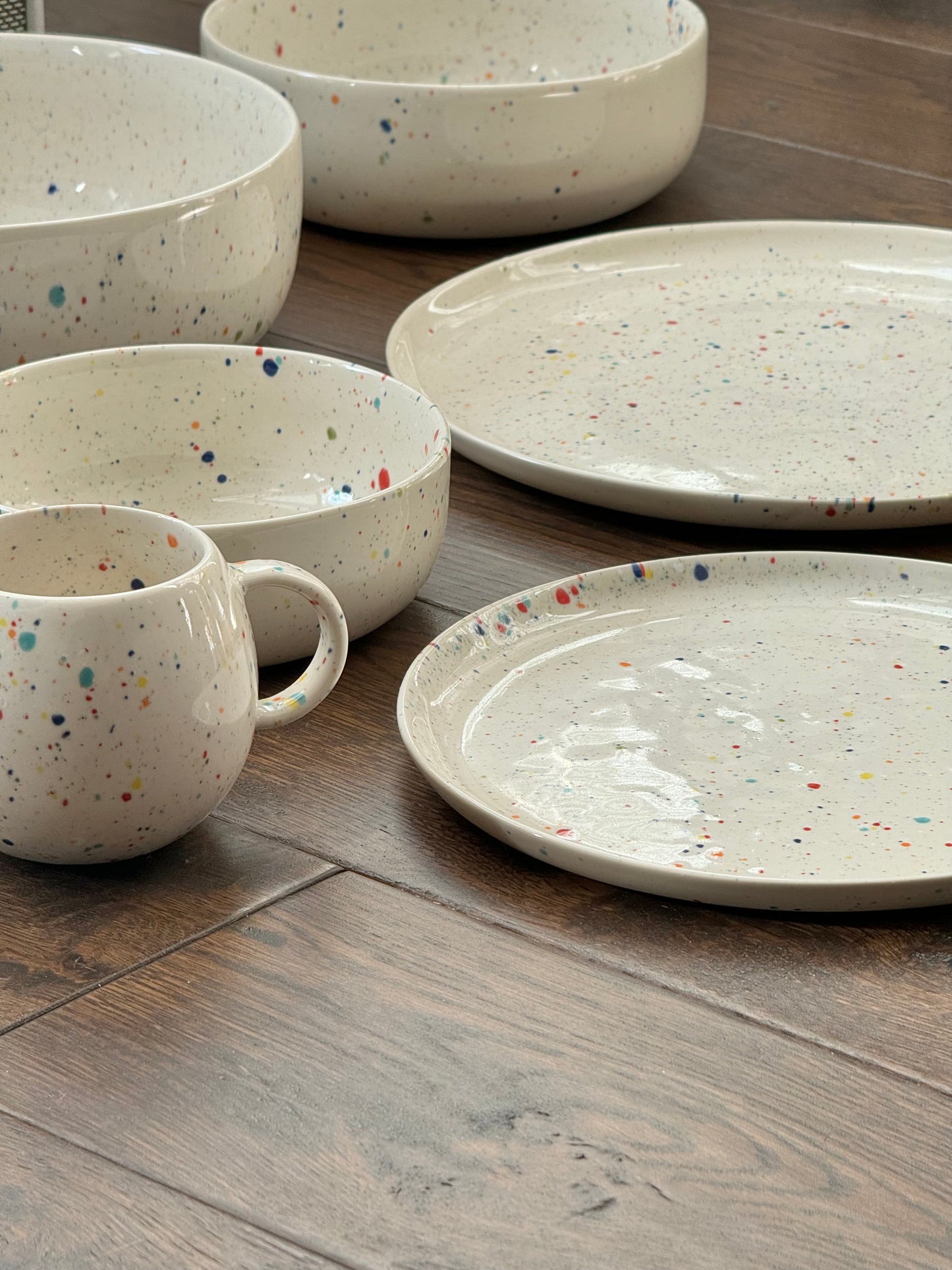 Egg Back Home Rainbow Splatter New Party Dinner Plate 27cm