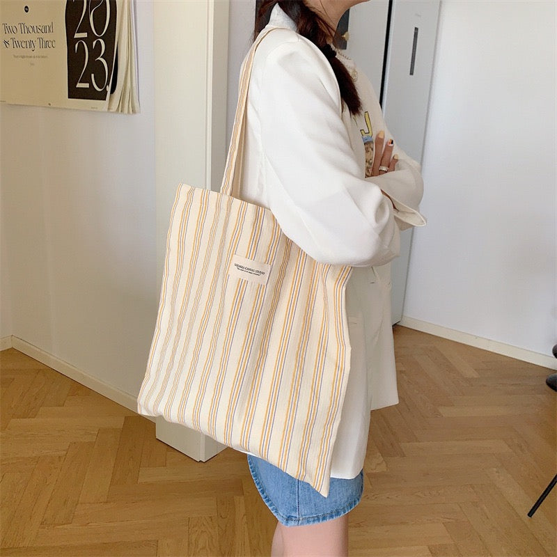 Everyday Striped Shoulder Tote