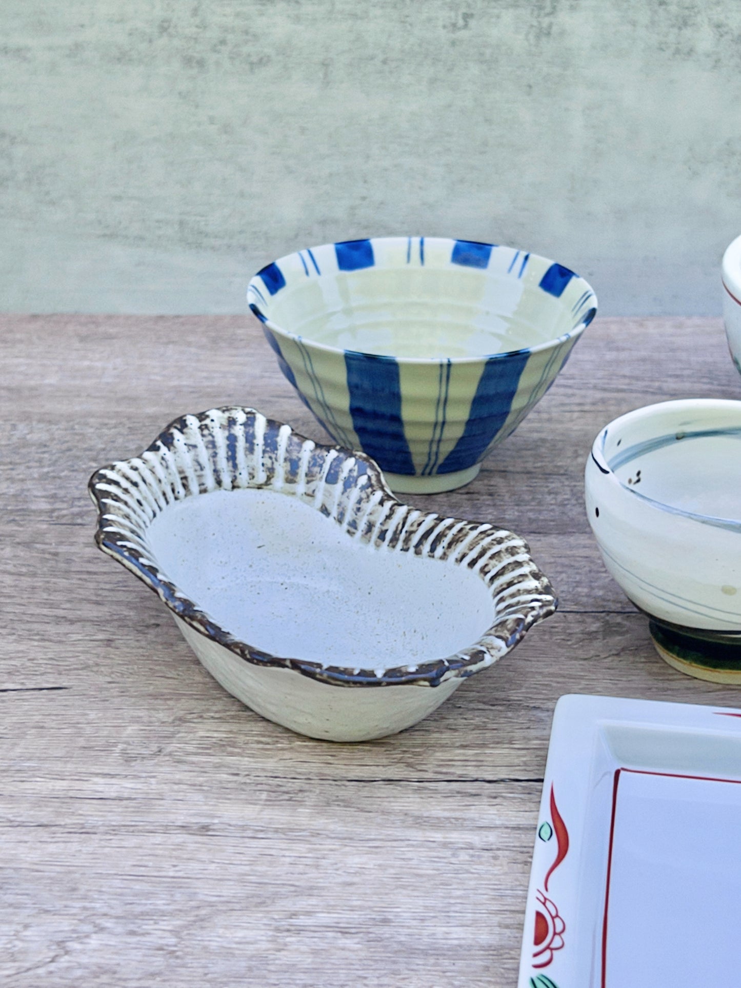 Kobiki Line Boat Shaped Side Dish Bowl