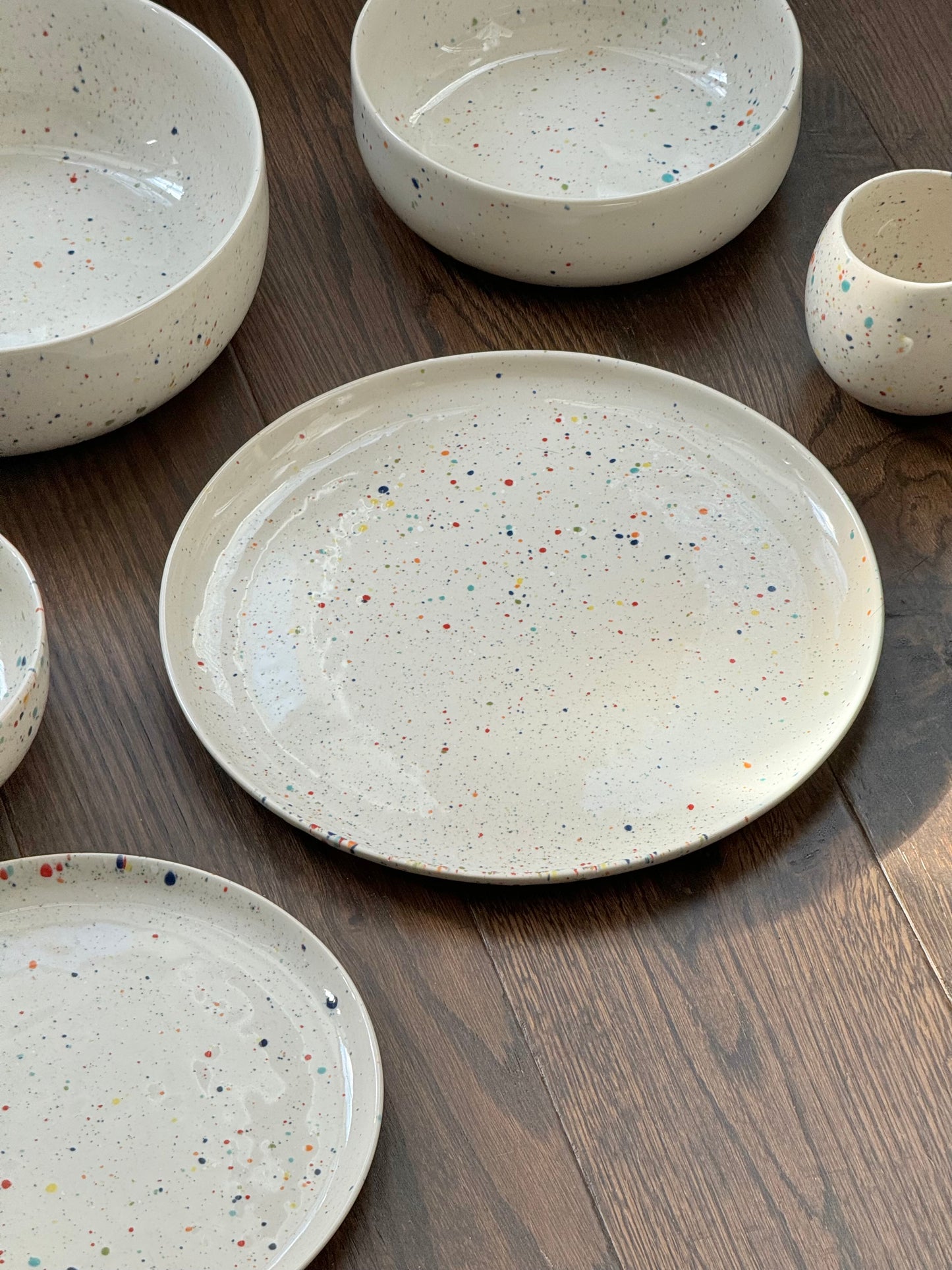 Egg Back Home Rainbow Splatter New Party Dinner Plate 27cm