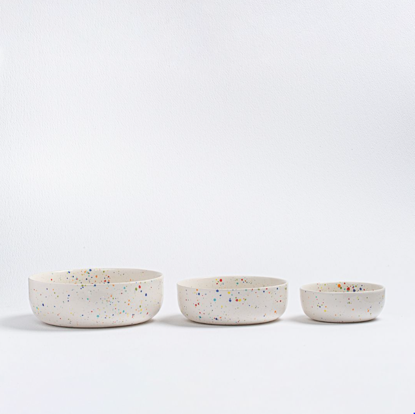 Egg Back Home Rainbow Splatter New Party Serving Bowl 23cm