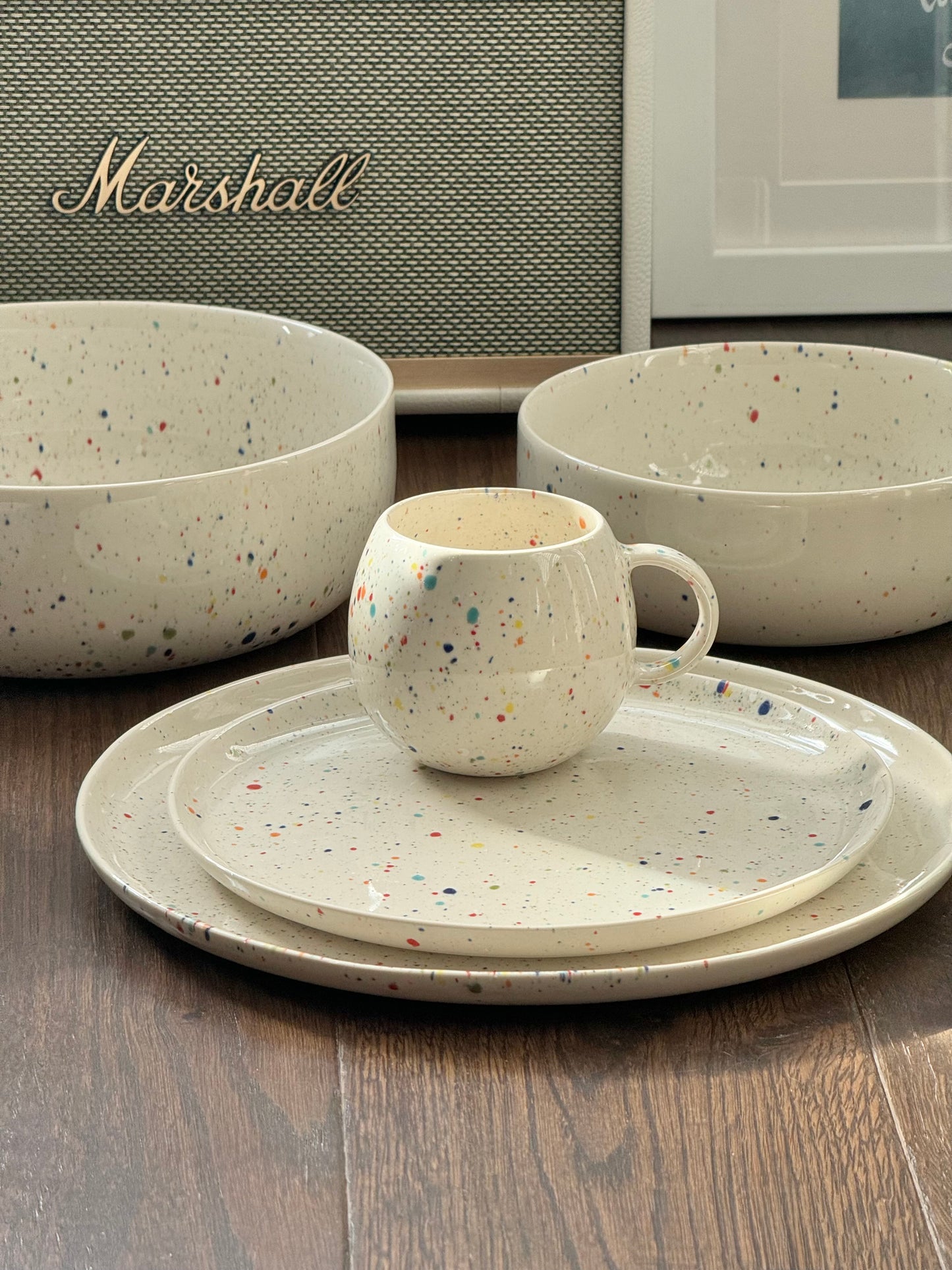 Egg Back Home Rainbow Splatter New Party Dinner Plate 27cm