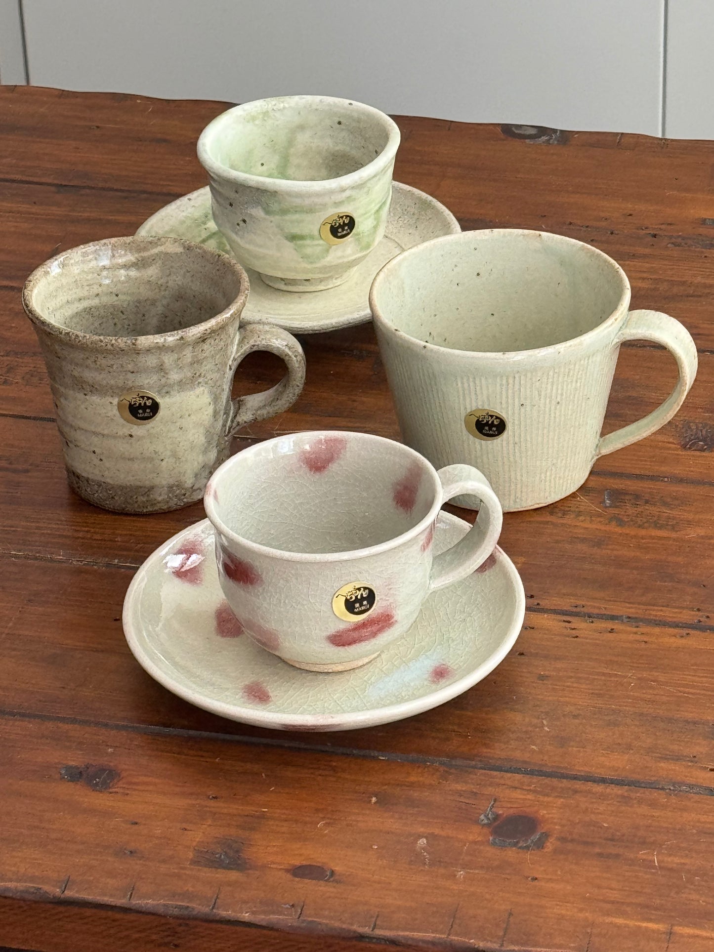 Hechimon Handcrafted Raspberry Coffee Cup & saucer set SHIGARAKI Ware