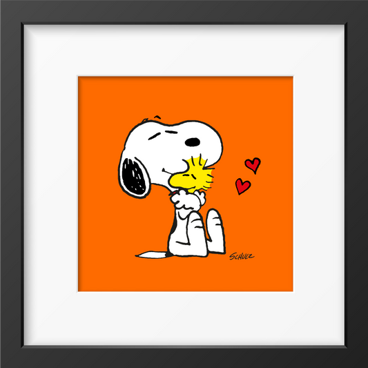 Peanuts Snoopy Hugs Framed Print Handmade