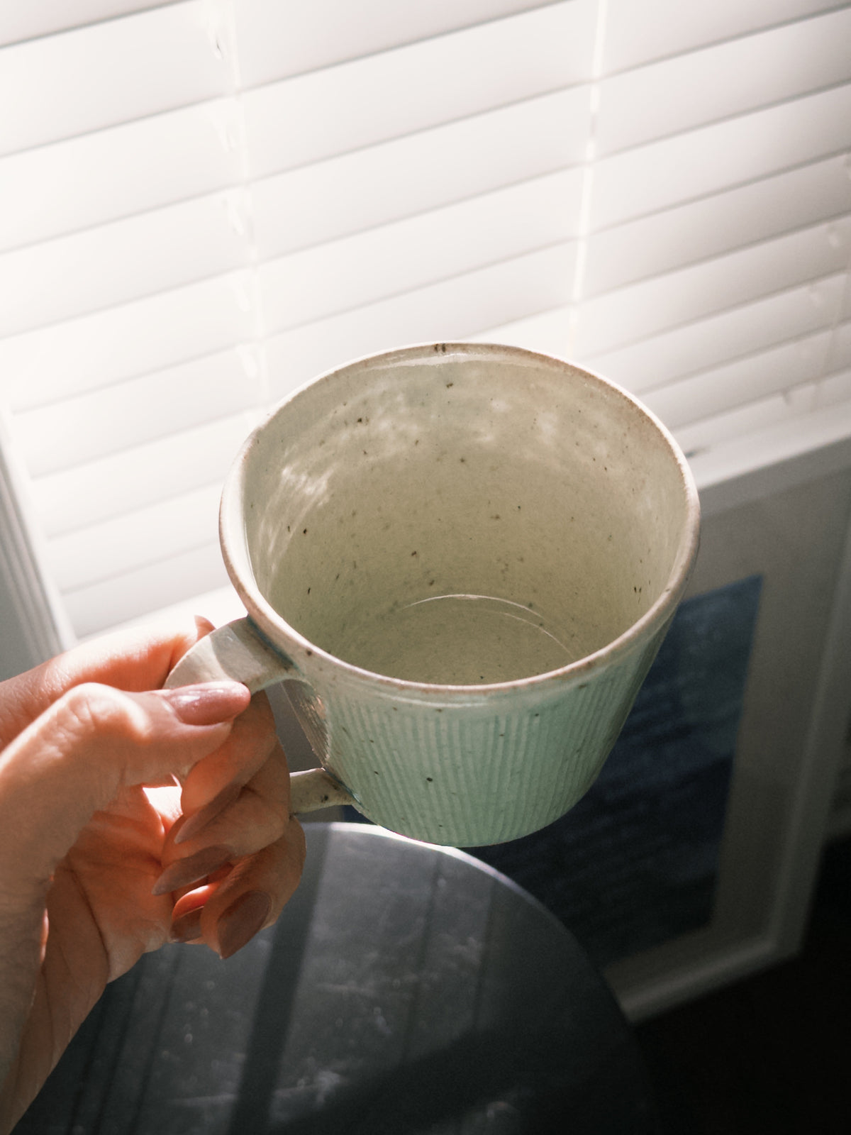 Hechimon Handcrafted Light Aqua Blue Mug
